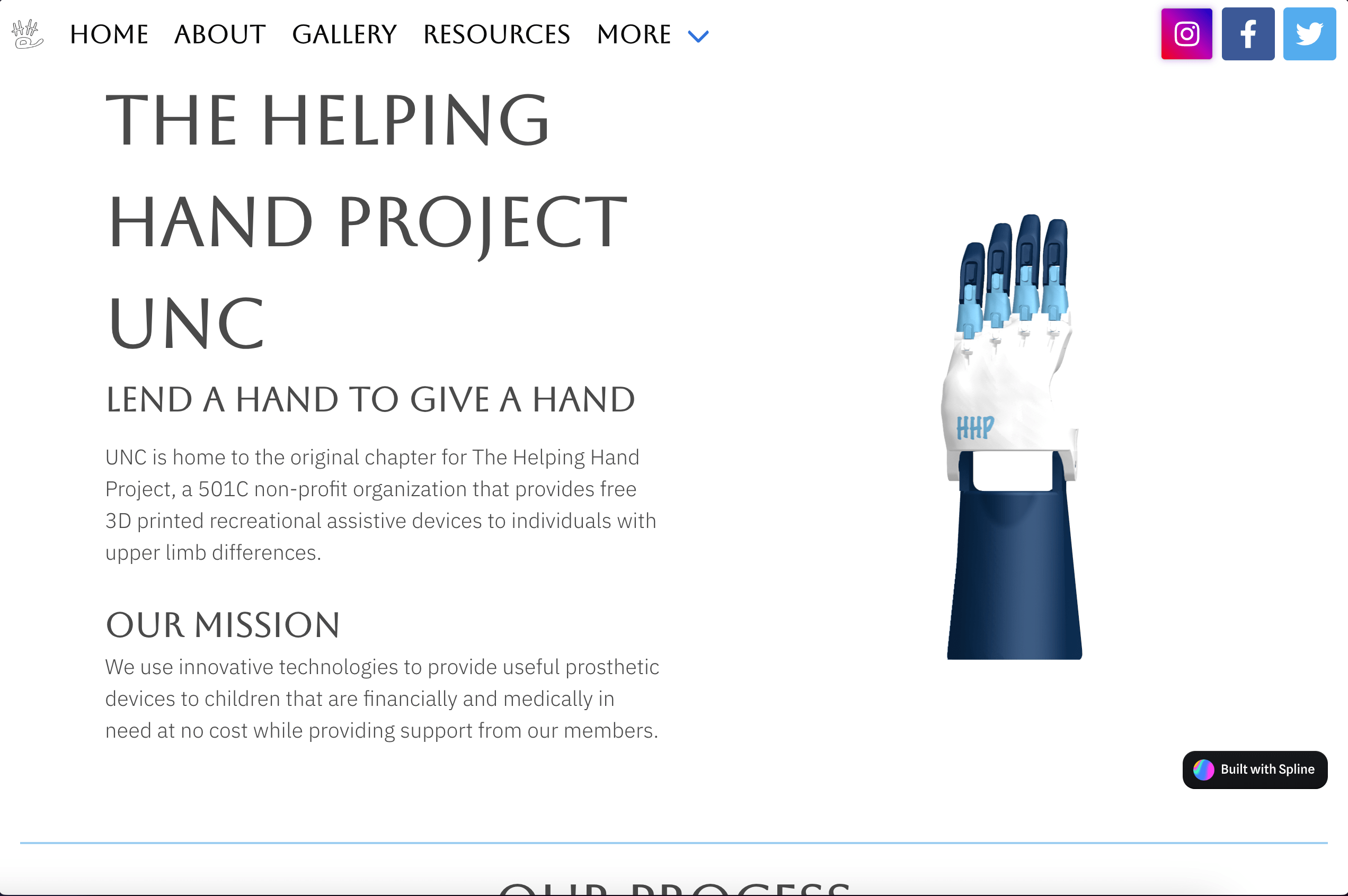 The Helping Hand Project Website Screenshot